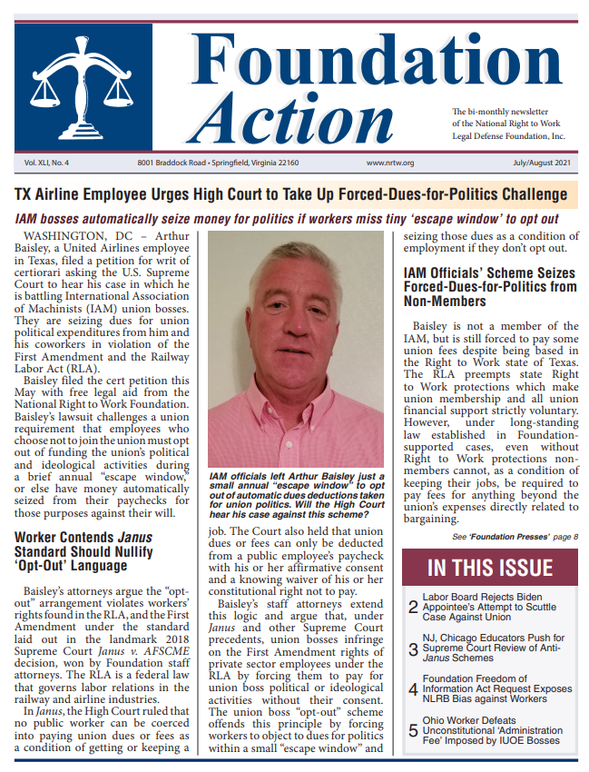Foundation Action July August 2021 Newletter Cover
