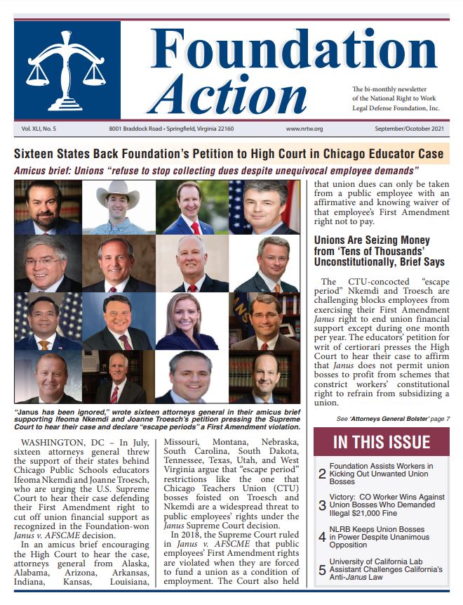 Foundation Action September October 2021 Newsletter Cover