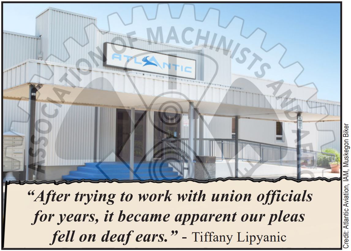 “After trying to work with union officials for years, it became apparent our pleas fell on deaf ears.” Tiffany Lipyanic