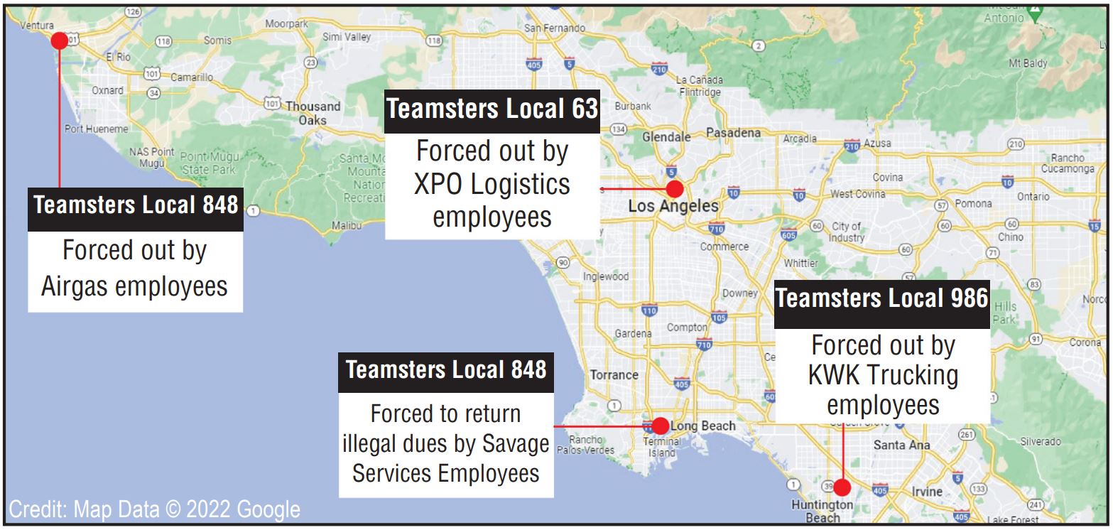 SoCal Shenanigans: Teamsters officials’ disrespect for rank-and-file workers and their rights led to multiple Foundation-backed employee actions against them in just the past year.