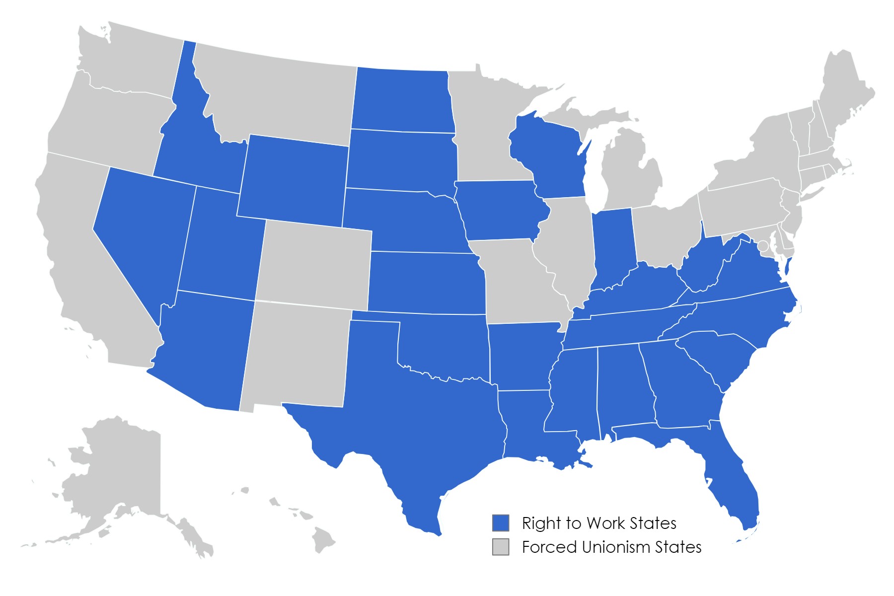 Right to Work States Map